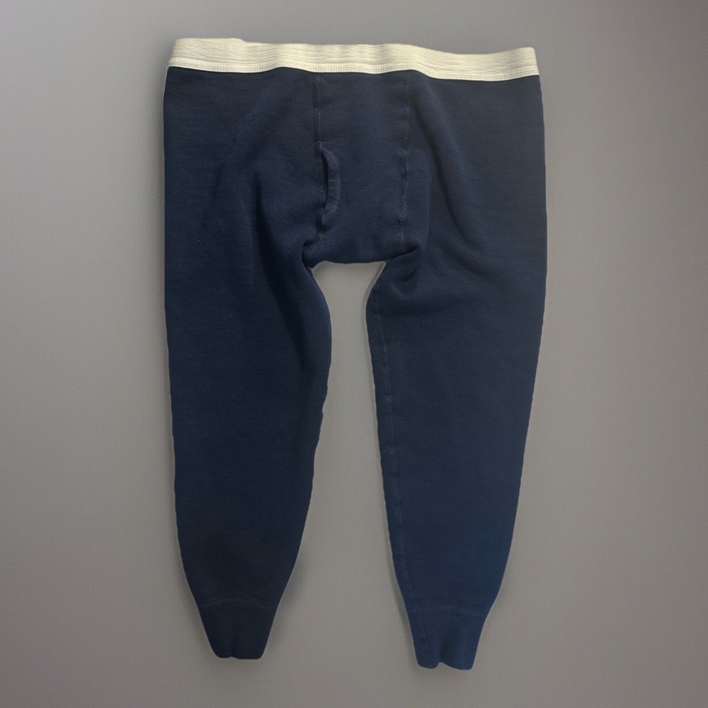 Vintage Damart Long John Pants Large Thermolactyl Base Layer Thermal Blue USA